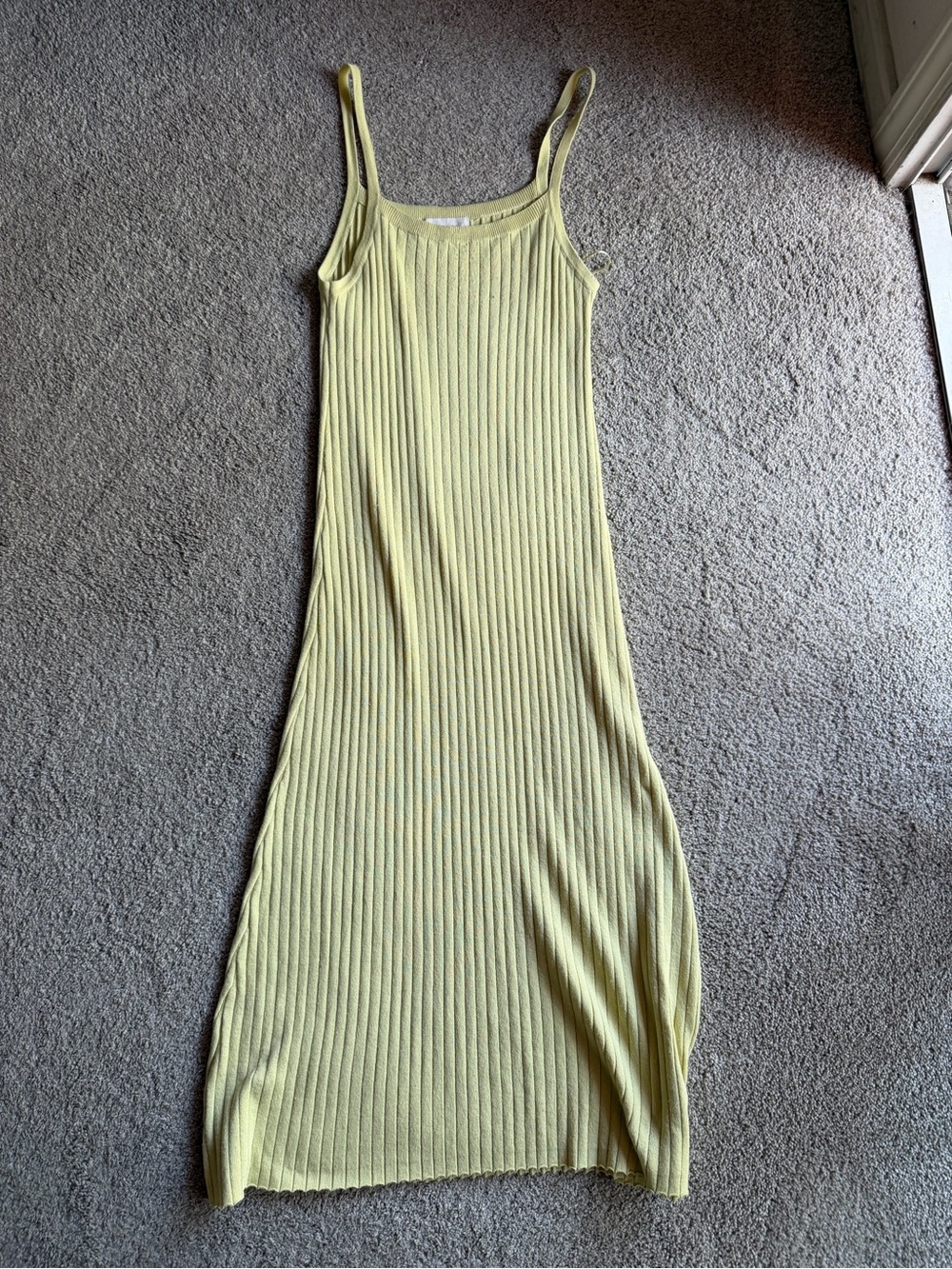 By Together Lemon Ribbed Slip Midi Dress